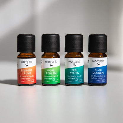 Set vier Duftmischungen aus 100% naturreinen ätherischen Ölen