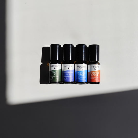Set vier milde Roll-Ons mit Bio ätherischen Ölen - Aromapflege für unterwegs